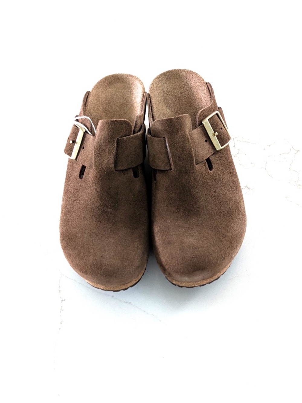 Papillio Birkenstock Fanny Wedge Clog Suede Brown Womens 10 Mens 8 EU 41 NWT